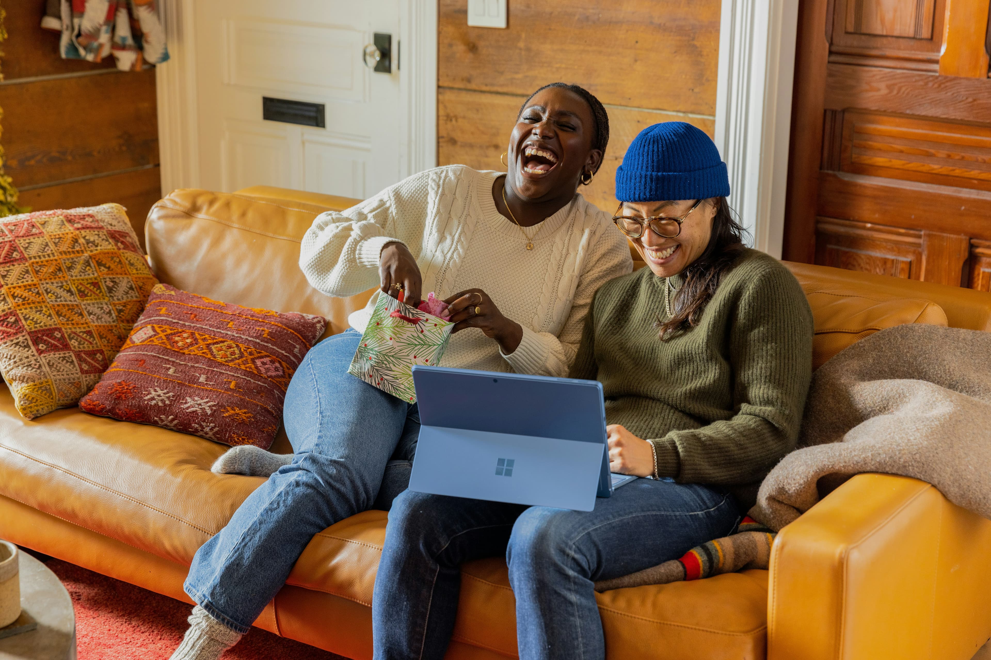 SaaS founders reviewing their product website together